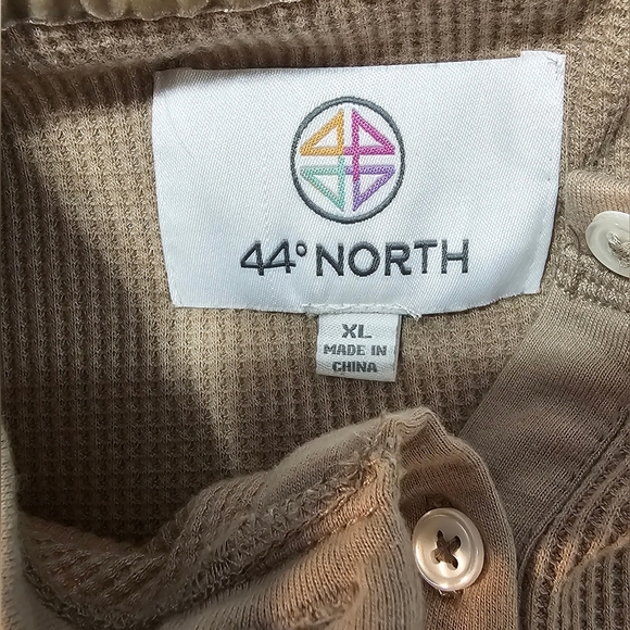 44 Degree North Cotton Blend Long Sleeve Henly with Waffle Knit Size XL Tan - Picture 14 of 14